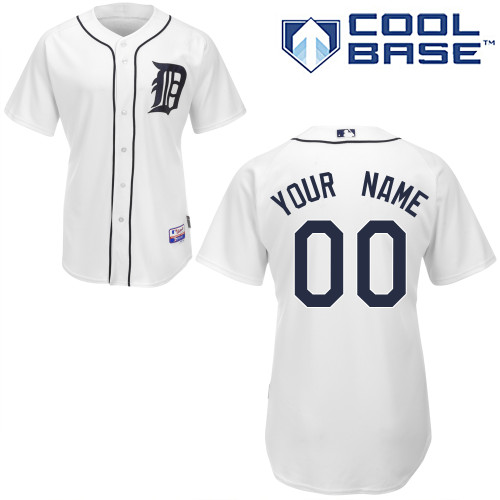 Customized Detroit Tigers MLB Jersey-Men's Authentic Home White Cool Base Baseball Jersey